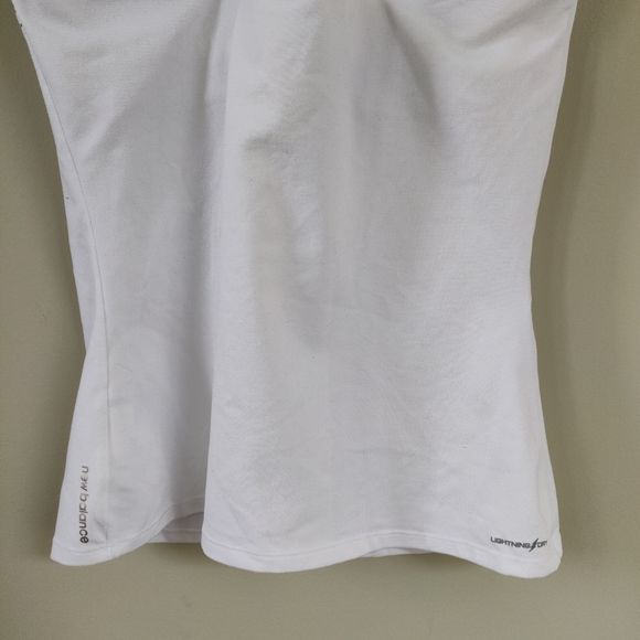 New Balance Lightning Dry White and Gold Lined Activewear Top Small - Picture 5 of 11